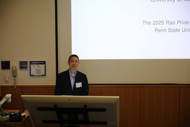Hui Zou giving the 2025 C. G. Khatri lecture