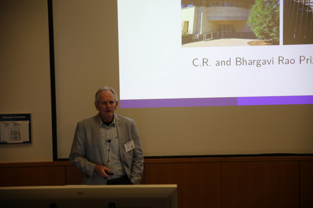 Trevor Hastie giving the 2025 C.R. and Bhargavi Rao lecture